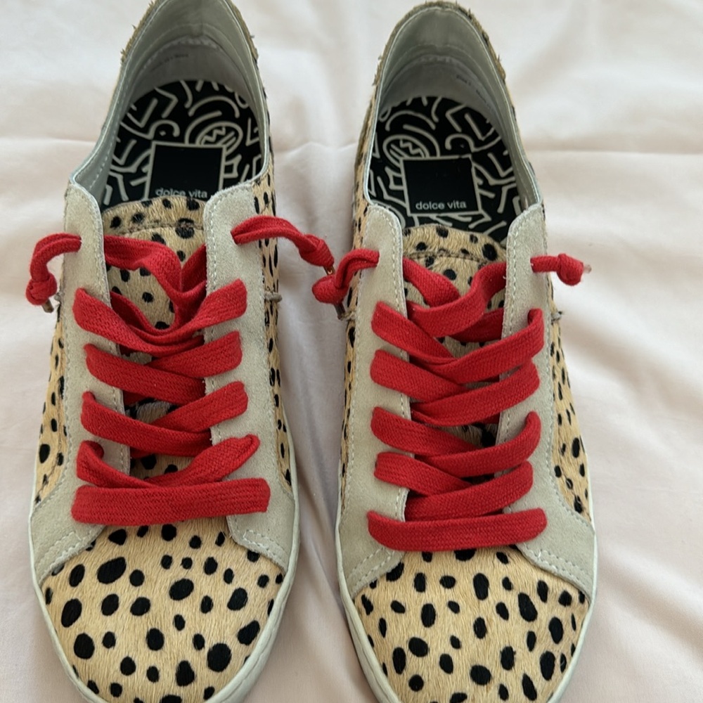 Women’s Dolce Vita leopard calf hair sneakers - Picture 2 of 6